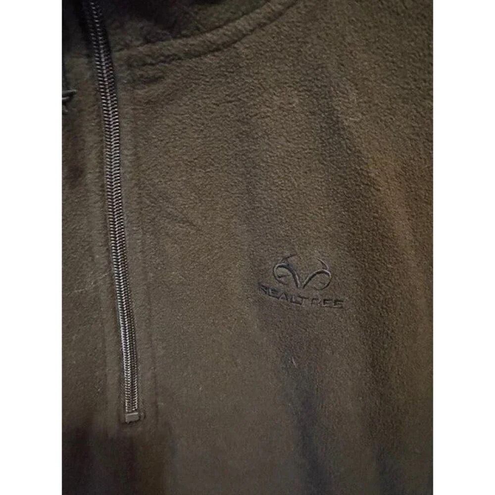Realtree Pullover Quarter 1/4 Zip Fleece Sweater Sweatshirt Men’s Size LRG Brown - Picture 2 of 11